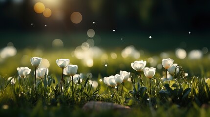 Grass Natural Bokeh Spring Flowers Blossom, HD, Background Wallpaper, Desktop Wallpaper