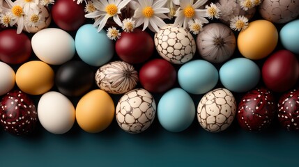 Obraz premium Happy Easter Colorful Chocolate Eggs Cherry, HD, Background Wallpaper, Desktop Wallpaper