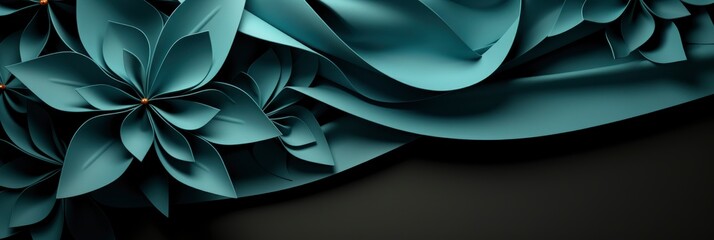 Paper Pastel Overlap Teal Black Colors, Banner Image For Website, Background abstract , Desktop Wallpaper