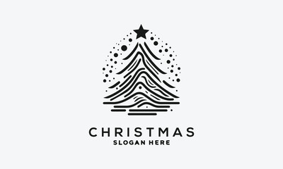 Christmas tree vector logo icon illustration design 