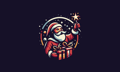 Christmas Santa vector logo icon design  