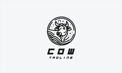 Cow and cattle vector logo icon design