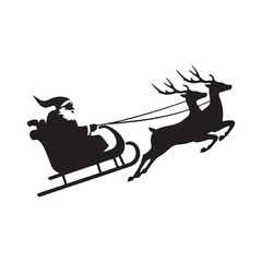 Santa Claus Soaring Silhouette Spreading Christmas Magic, Creating a Warm and Inviting Atmosphere in Designs.