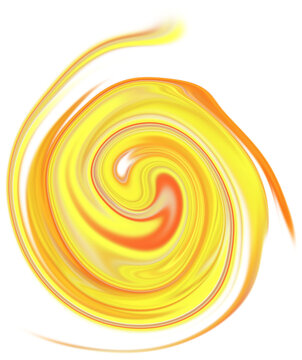 Abstract colorful spirals in red and yellow. Fluid fire round circle element. Swirl design element. PNG transparent, graphic element.