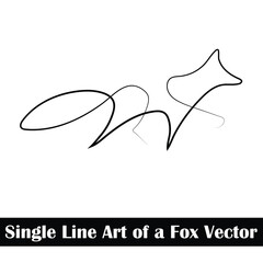 Single Line Art of a Fox Vector Creative Concept: Whimsical Elegance in One Stroke 