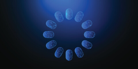 Abstract grow symbol digital transformation Background. Polygonal icon.