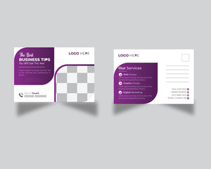 Corporate business or marketing agency postcard template