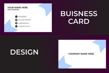 Creative modern and clean style duble sided buisness card design white and  sky blow colurs 