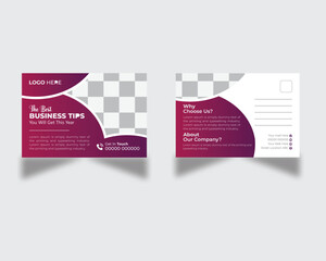 Corporate business or marketing agency postcard template