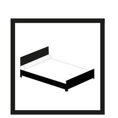 Enseigne carrée avec idéogramme indiquant un hôtel