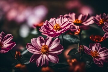 pink and yellow flowers