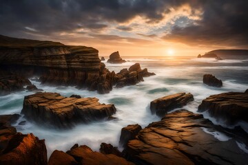 sunset over the sea