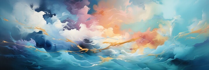 Abstract Blue Art Painting Background Modern, Banner Image For Website, Background abstract , Desktop Wallpaper