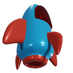 3d render of a rocket
