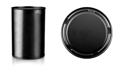 Gray metal closed pot cut out on white background.