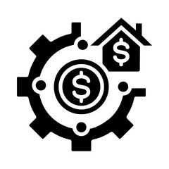 Asset management glyph icon illustration vector graphic