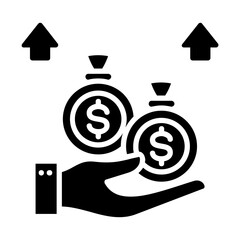 Gross profit glyph icon illustration vector graphic