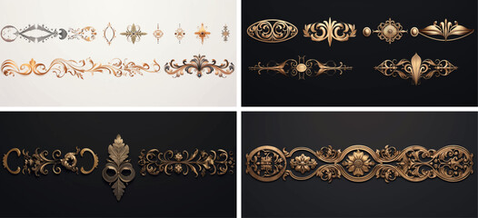 flourish vignette scroll victorian swirl typographic calligraphic ornamental royal ornate invitation - obrazy, fototapety, plakaty