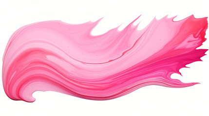 Pink brush stroke watercolor liquid isolated on white background