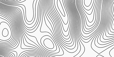 Abstract Topographic Map in Contour Line Light stripes on a white background Topographic Map topo contour map and Ocean topographic line map with curvy wave isolines vector