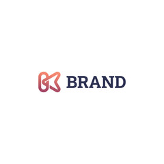 Modern Letter K Arrow Logo Design