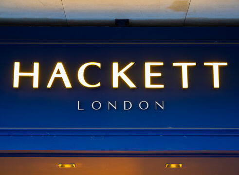 Barcelona, Spain - October 7, 2023: Hackett is a British clothing company owned by the Spanish group All We Wear Group