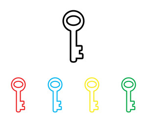 Key icon vector. Key icon sign symbol in trendy flat style. Set elements in colored icons. Key vector icon illustration isolated on white background