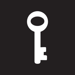 Key icon vector. Key logo design. Key vector icon illustration isolated on black background