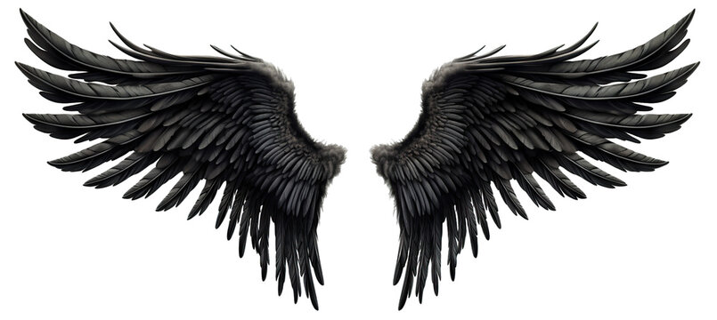 Pair of black wings, cut out