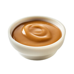 bowl of caramel dip sauce isolated on transparent background,transparency 