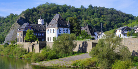 Fototapeta na wymiar Gondorf castle along the Moselle River, Kobern - Gondorf, Rhineland-Palatinate, Germany