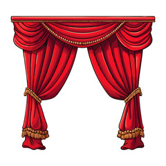 luxury red curtains in victorian style