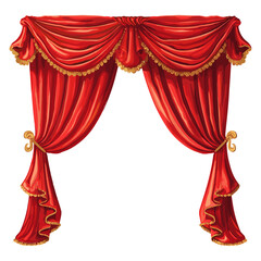 luxury red curtains in victorian style