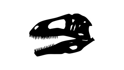 Tyrannosaurus skull, black isolated silhouette