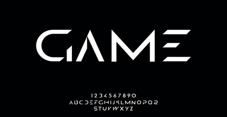 GAME Abstract sport modern alphabet fonts. Typography technology electronic sport digital game music future creative font. vector illustration - obrazy, fototapety, plakaty