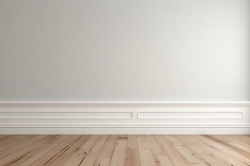 Airendered Skirting Board In House. Сoncept Home Renovation, Interior Design, Skirting Board Installation, Modern Home Décor - obrazy, fototapety, plakaty