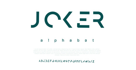 Abstract modern sans serif alphabet font - obrazy, fototapety, plakaty