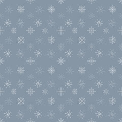 Beautiful winter Christmas illustration seamless pattern consisting of snowflakes. Elements for your design