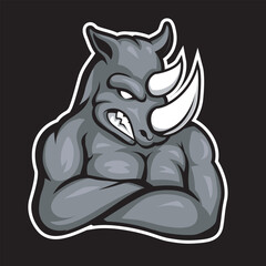 Rhino Logo Design Sports Esport Mascot Character