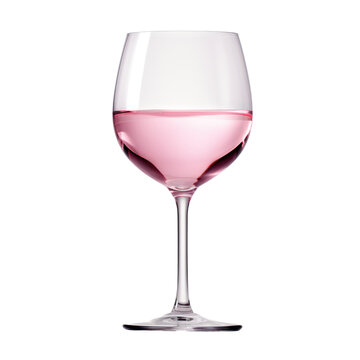 Glass of pink water isolated on transparent background,transparency 