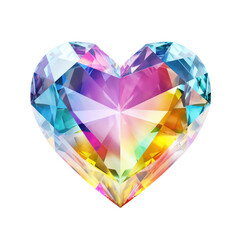 Naklejka na ściany i meble Rainbow heart diamond isolated on transparent background,transparency 