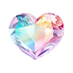 Naklejka na ściany i meble Rainbow heart diamond isolated on transparent background,transparency 
