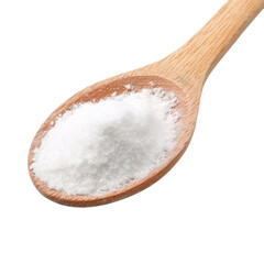 Fototapeta na wymiar white powder,wooden spoon of white powder,white sodium carbonate in spoon isolated on transparent background,transparency 