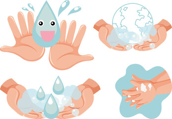 Hands Holding Water Sign: Save Water, Save World