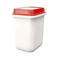 White plastic container bottle with red cap mockup isolated on transparent background,transparency 