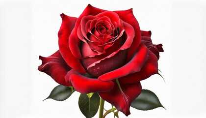 fresh Red Rose on a Clean White background