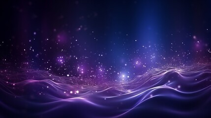 Fototapeta premium Majestic Purple Wave Crashing over a Black Ocean, generative ai