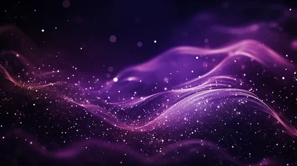 Crédence de cuisine en verre imprimé Violet Majestic Purple Wave Crashing over a Black Ocean, generative ai