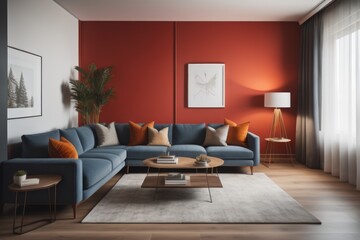 Fototapeta na wymiar Interior design of modern apartment, living room with sofa