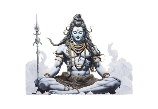 Shiva No shadows, highest details, sharpness throughout the image, highest resolution, lifelike, white background